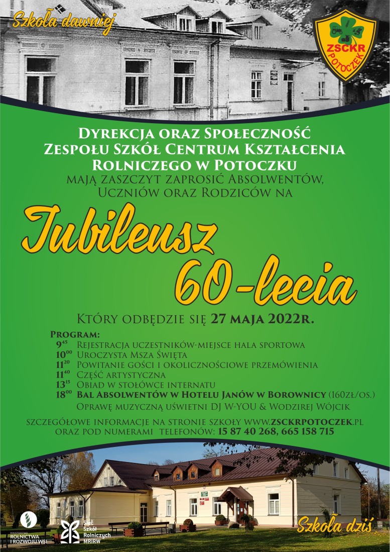 Jubileusz 60-lecia ZSCKR w Potoczku 27 maja 2022r.